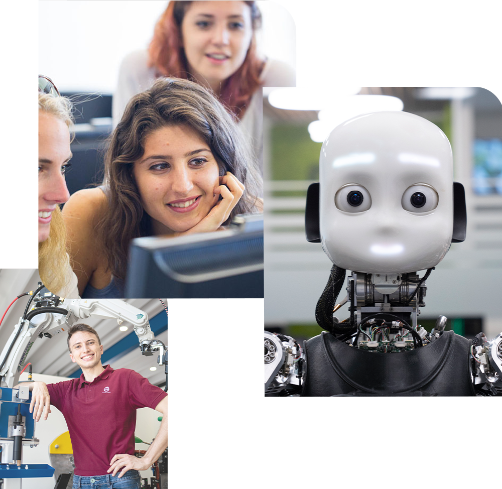 studentesse in classe con robot